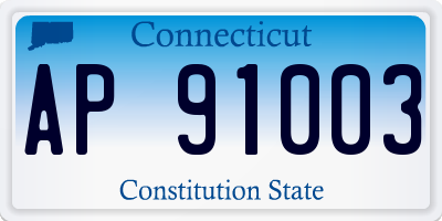 CT license plate AP91003