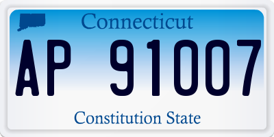 CT license plate AP91007