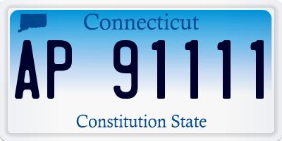 CT license plate AP91111