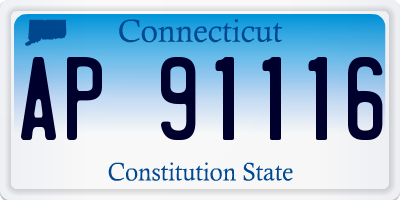 CT license plate AP91116