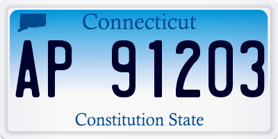 CT license plate AP91203