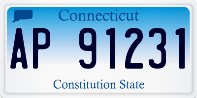 CT license plate AP91231