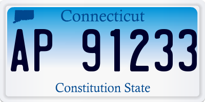 CT license plate AP91233