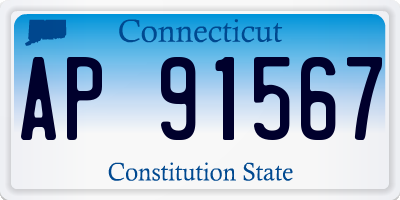 CT license plate AP91567