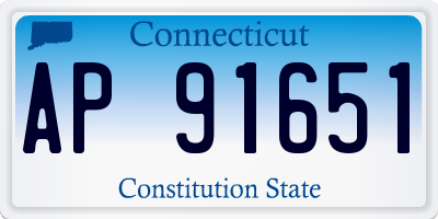 CT license plate AP91651