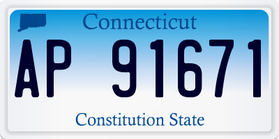 CT license plate AP91671