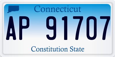 CT license plate AP91707