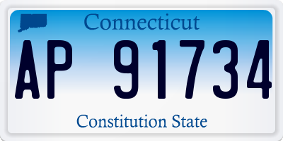 CT license plate AP91734