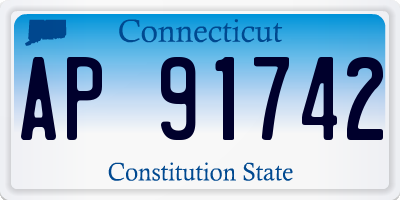CT license plate AP91742