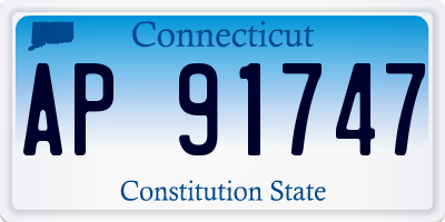 CT license plate AP91747