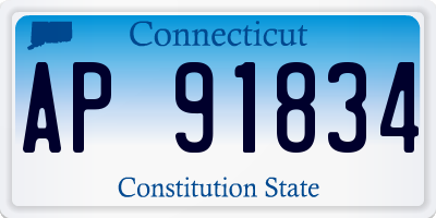 CT license plate AP91834