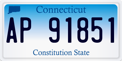 CT license plate AP91851