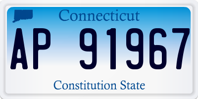 CT license plate AP91967