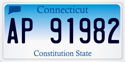 CT license plate AP91982