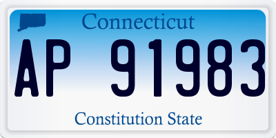 CT license plate AP91983