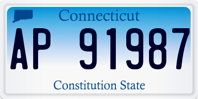 CT license plate AP91987