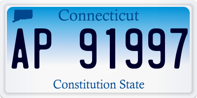 CT license plate AP91997
