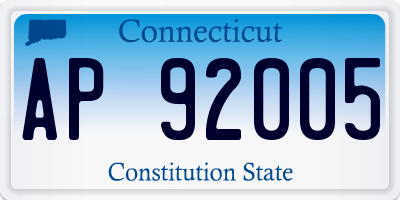 CT license plate AP92005