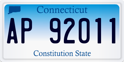CT license plate AP92011