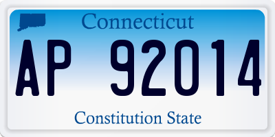 CT license plate AP92014