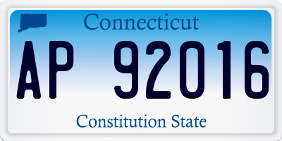 CT license plate AP92016