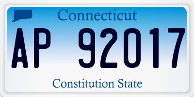 CT license plate AP92017