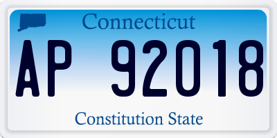 CT license plate AP92018