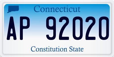 CT license plate AP92020