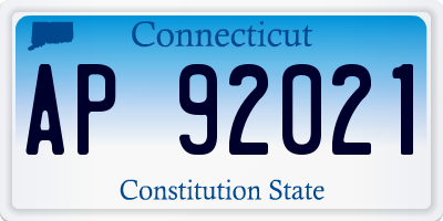 CT license plate AP92021