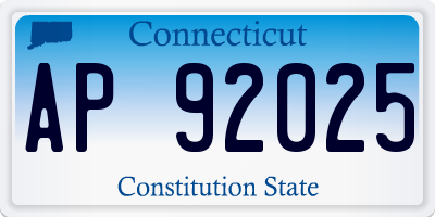 CT license plate AP92025