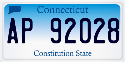 CT license plate AP92028