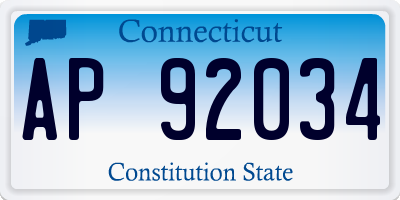 CT license plate AP92034