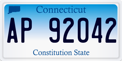 CT license plate AP92042