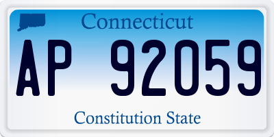 CT license plate AP92059