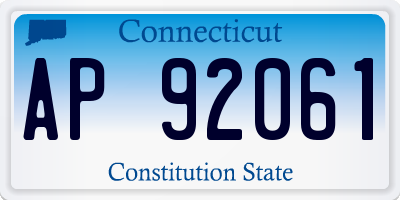CT license plate AP92061