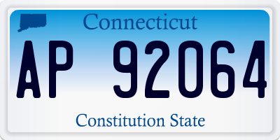 CT license plate AP92064