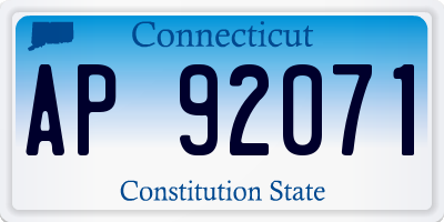 CT license plate AP92071