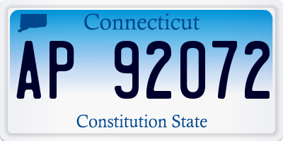 CT license plate AP92072