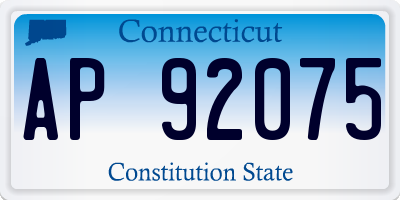 CT license plate AP92075