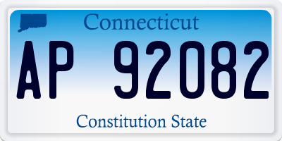 CT license plate AP92082