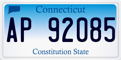 CT license plate AP92085