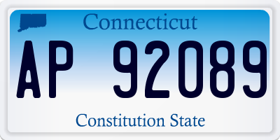 CT license plate AP92089