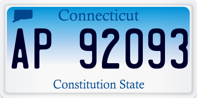 CT license plate AP92093