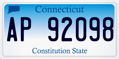 CT license plate AP92098