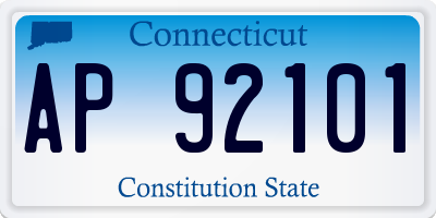 CT license plate AP92101