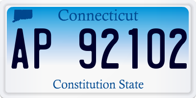 CT license plate AP92102