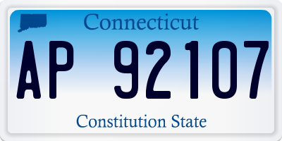 CT license plate AP92107