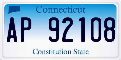 CT license plate AP92108
