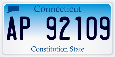 CT license plate AP92109
