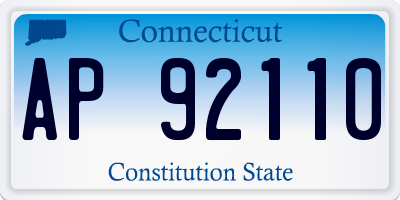 CT license plate AP92110